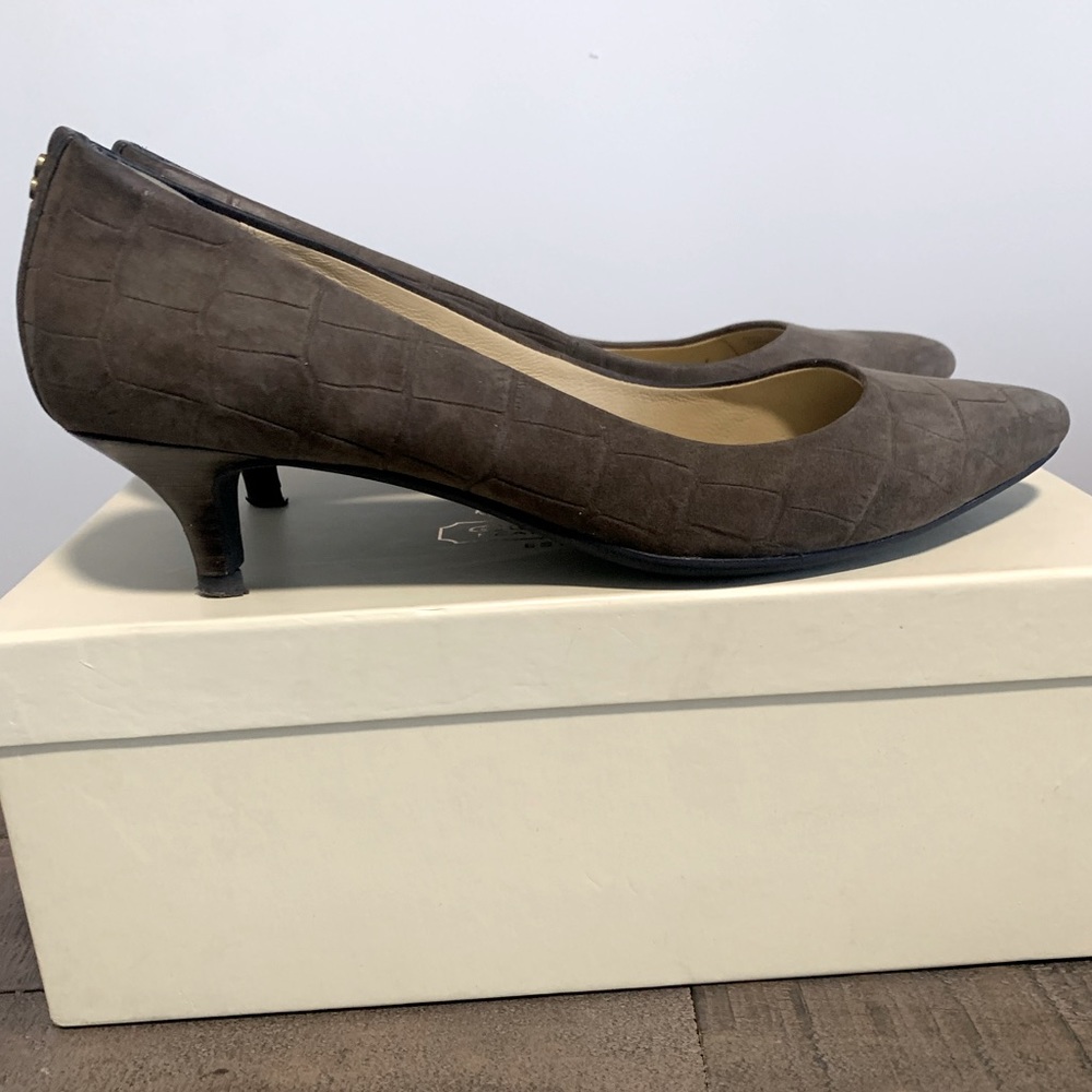 Coach Embossed Croc Kitten Heels